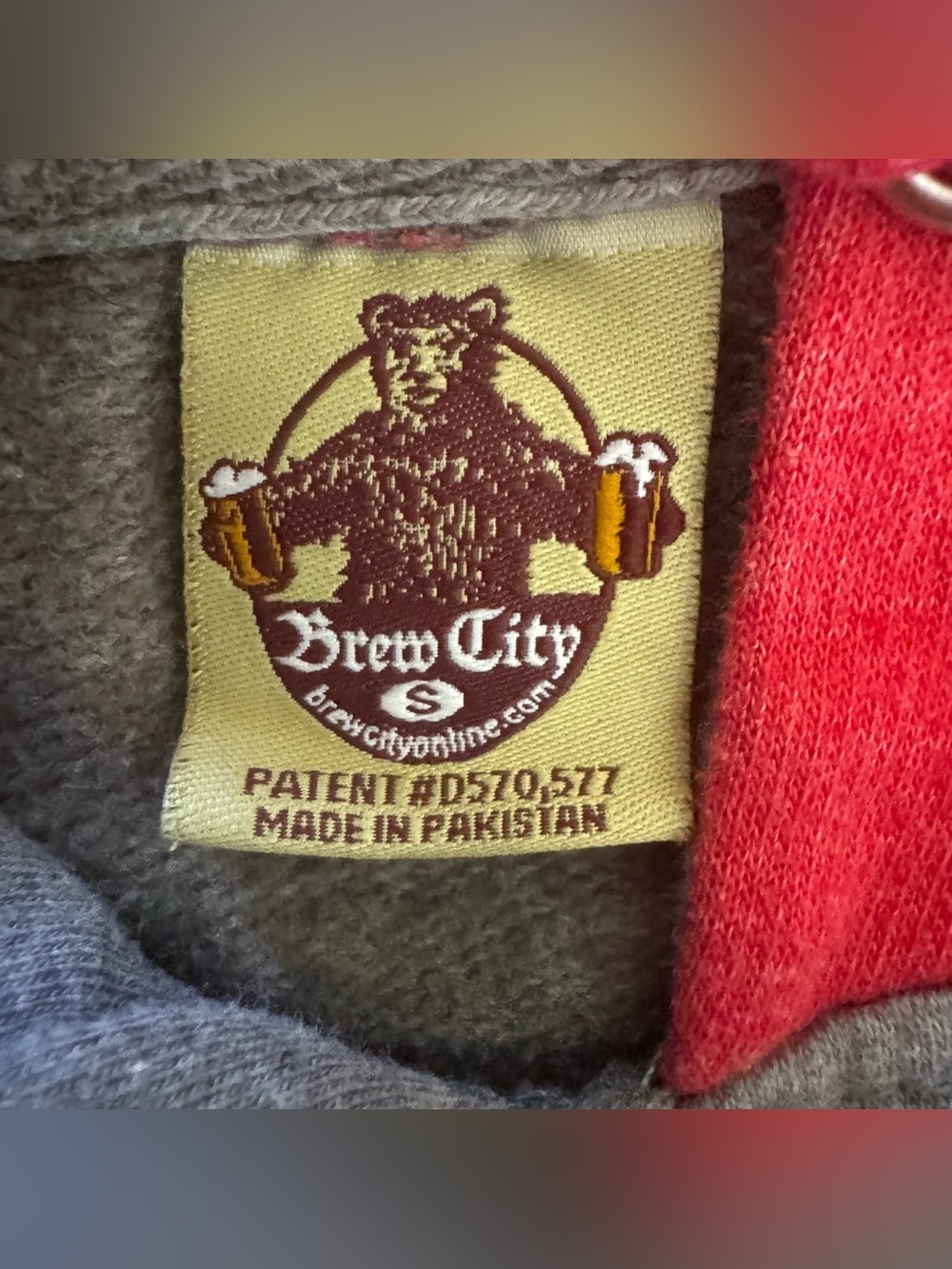 Vintage Budweiser Hoodie Brew City Beer Raglan Sweatshirt Beer Pocket (B1) Small - Picture 8 of 9